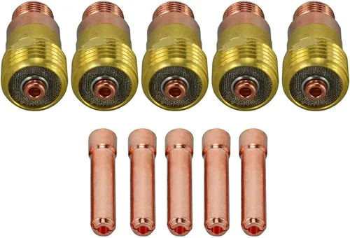 Miniatura 6 de RIVERWELD TIG Stubby Gas Lens 17GL040 0.040" y 0.039 in Orifice Fit SR WP 17 18 26 TIG Antorcha de soldadura 3pk