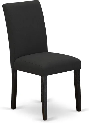 Miniatura 7 de East West Furniture HBAB3-ABK-24 Hartland - Juego de habitación de 3 piezas que contiene una mesa de comedor redonda con pedestal y sillas tapizadas