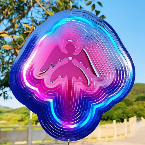 Miniatura 10 de DJUAN Giradiscos de Acero Inoxidable Reflectantes para Jardín al Aire Libre, Giradiscos de Viento Brillantes Dispositivos para Aves que Disuaden a