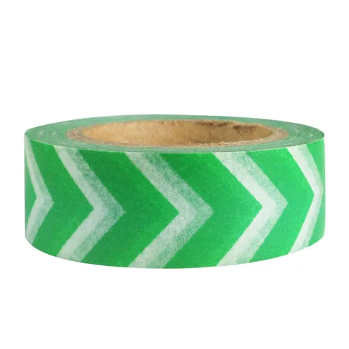 Miniatura 40 de Wrapables Cinta adhesiva japonesa a rayas Washi - Rayas de bloque verde diagonal Rayas diagonales de bloque verde