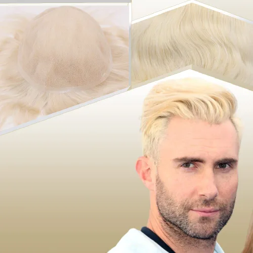 Miniatura 17 de Tupé de cabello humano europeo para hombres, suave encaje suizo completo, sistema de reemplazo de cabello, extensiones de cabello de 10 x 8 1B