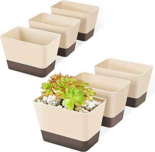 Miniatura 10 de GREANER Macetero para alféizar de ventana, 1 paquete de 12 x 3.8 pulgadas rectangular de hierbas con bandeja, moderna maceta de plástico
