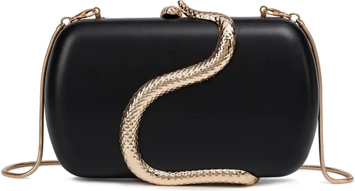 Miniatura 10 de Bolso de mano de piel sintética desmontable con cadena cruzada, bolso de noche, bolso de mano para mujer, formal, boda, fiesta, baile de graduación