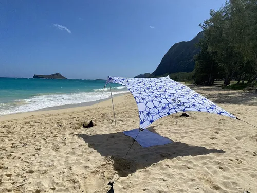 Miniatura 29 de Neso Tienda de campaña de playa portátil refugio solar con anclaje de arena, toldo ligero de sombra para playa, fácil instalación para salidas Verde