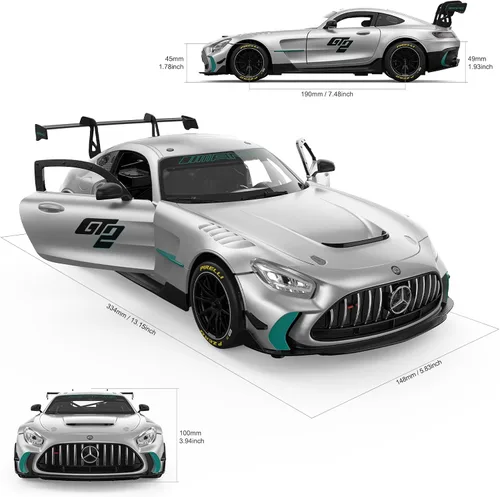 Miniatura 4 de RASTAR 1/14 RC Car Mercedes AMG GT2 Coche de juguete Mercedes Coche de control remoto para niños, 2.4GHz Silver Model Car
