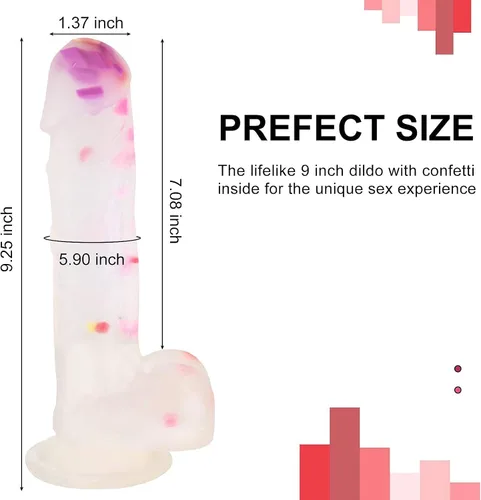 Miniatura 2 de Consolador enorme realista de 9 pulgadas con ventosas, juguete sexual para adultos, pene con polla curva y bolas para vagina del punto G y juguetes