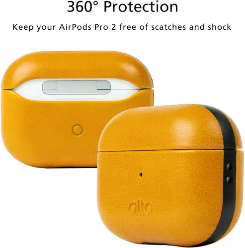 Miniatura 8 de alto Funda de Cuero Italiano Compatible con AirPods Pro 2ª Generación 2022 Mujeres Hombres Carcasa Rígida Protectora Soporta Carga Inalámbrica LED