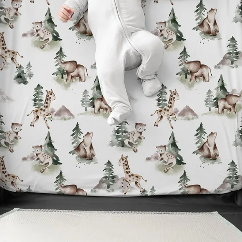 Miniatura 6 de Pack n Play Sheets, BROLEX 2 Pack Mini Crib Sheets,Stretchy Portable Fitted Playard Sheet Set, Convertible Playard Mattress Cover,Ultra Soft