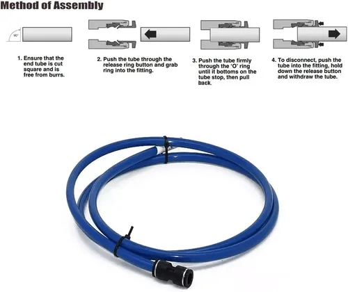 Miniatura 6 de 10 piezas neumáticas de empuje para conectar accesorios, unión de plástico PBT recto 1/2 "x 1/2" tubo OD conector rápido para el hogar compresor