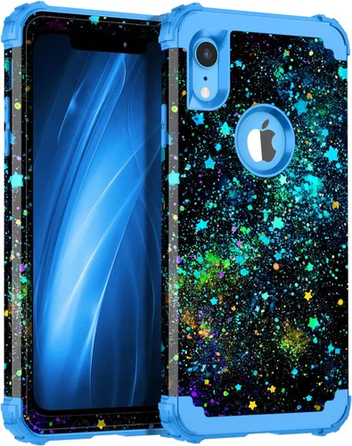 Miniatura 35 de Miqala Funda compatible con iPhone 14 Plus, que brilla en la oscuridad, tres capas, resistente, a prueba de golpes, de plástico duro, funda Amaranto