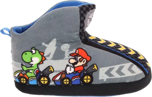 Miniatura 4 de SUPER MARIO Mariokart Nintendo - Pantuflas Mismatch para niños, Mario Luigi Yoshi Peach, gris, talla 1011 para niños pequeños talla 34