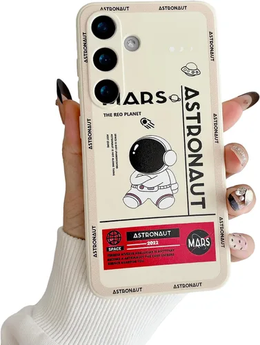 Miniatura 37 de Yonds Queen Funda ultra linda para Samsung Galaxy S22, diseño de astronauta de dibujos animados, diseño de cohete espacial, cubierta de parachoques
