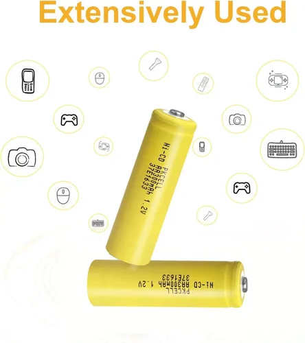 Miniatura 3 de PKCELL Paquete de 4 pilas recargables AA 1.2V 300mAh NICD con botón superior para luces solares (4 unidades)