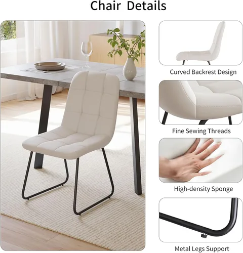 Miniatura 8 de Zerifevni 47.2"- 62.9" Extendable Dining Table Set of 5 Kitchen Table with 4 Dining Chairs, Modern Gray Wood Grain, Waterproof Scratchproof for