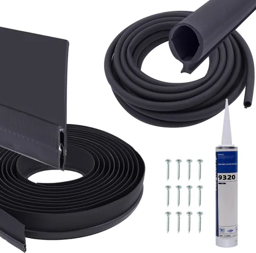 Miniatura 10 de Combo de gomas negras deslizables para caravanas 018-312-EKD y 018-341 EK Limpiaparabrisas D-Seal de 1 x 15/16 x 35 pies y base de sello de 1/2
