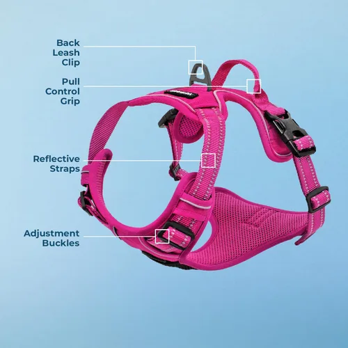 Miniatura 3 de Voyager - Arnés con doble correa para perro, con control sin tirones, ajustable, suave pero fuerte para mascotas, para perros medianos y grandes