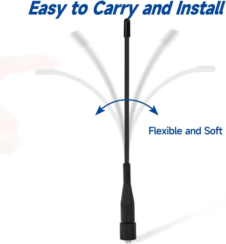 Miniatura 3 de Eightwood Antena de radio bidireccional de 6 pulgadas, VHF/UHF de doble banda SMA hembra flexible de mano antena de radio de mano 2