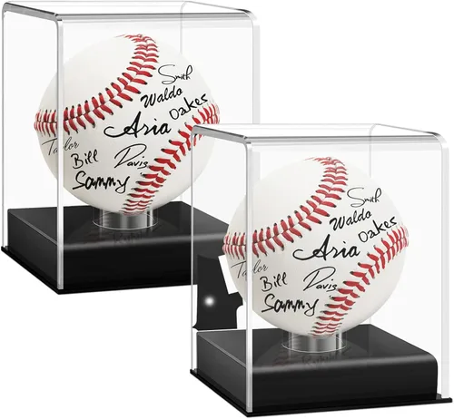 Estuche de béisbol acrílico para exhibición, cubo de exhibición de béisbol con protección UV, estuche transparente de béisbol con autógrafo, vitrina