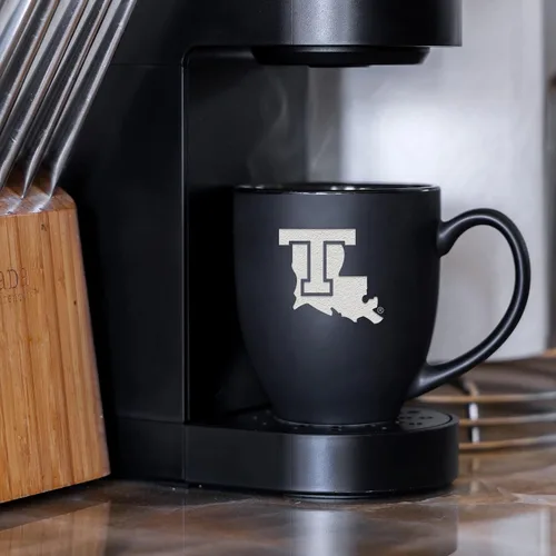 Miniatura 3 de Rico Industries - Taza de cerámica mate negra con grabado láser estándar de 15oz para NCAA (escuelas T & U) - Para bebidas calientes o frías