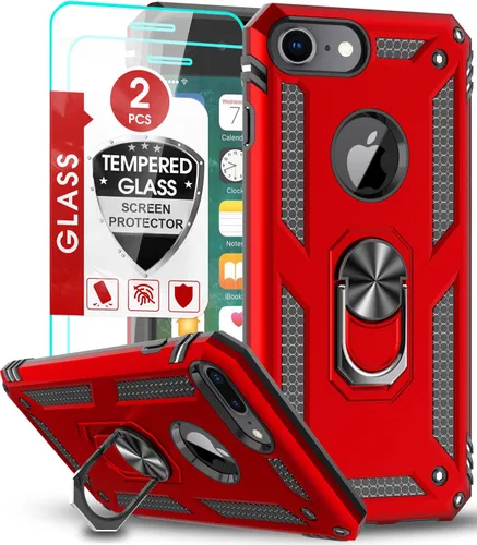Miniatura 10 de Funda LeYi para iPhone 6S/6, funda para iPhone 7, funda para iPhone 8, armadura de grado militar de doble capa con soporte giratorio de 360 grados