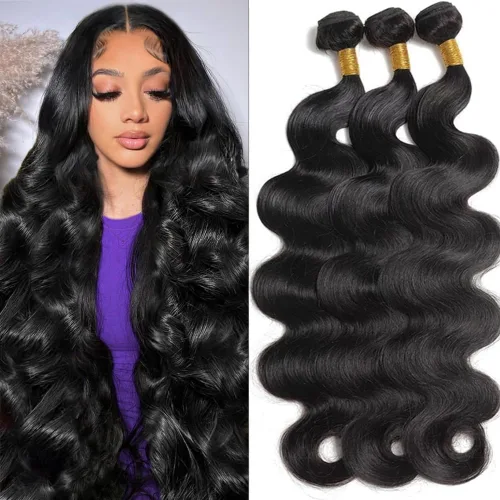 Miniatura 11 de 3 manojos de cabello humano 12A, ondulado, 100% sin procesar, cabello humano virgen brasileño de tejido rápido (14, 16, 18 pulgadas)