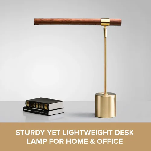Miniatura 4 de Lámpara de Mesa Moderna Banker Slim - Luz de Escritorio LED - Lámpara de Madera y Latón - Lámpara de Mesa Ajustable - Lámpara de Escritorio de Siglo