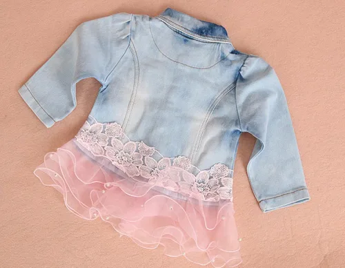 Miniatura 4 de Yao Conjuntos de ropa de mezclilla para bebés y niñas, conjuntos de 3 piezas, camisa de mezclilla y jeans