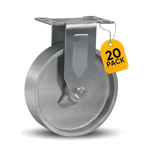 Miniatura 43 de S Ruedas industriales de 3 pulgadas, ruedas de bloqueo de hierro fundido semiacero, ruedas de placa con capacidad de 350 libras