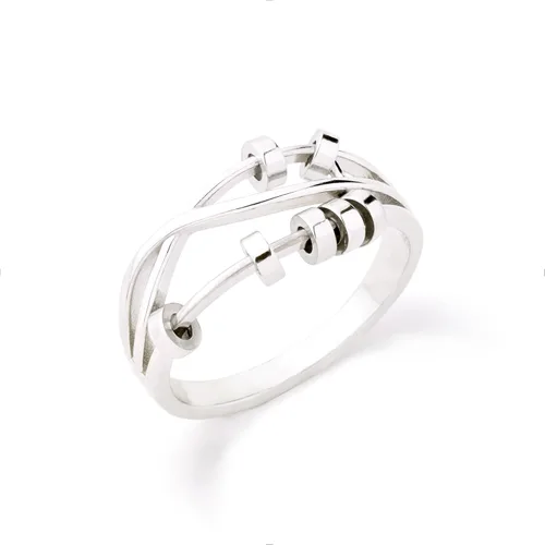 STORYJEWELLERY Anillo de ansiedad para mujeres, anillo giratorio, anillos de ansiedad, anillos giratorios para el estrés, joyería para ansiedad,