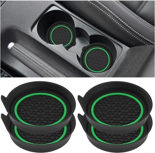 Miniatura 14 de HZEL Posavasos Portavasos para Automóvil, 4PCS Almohadillas Antideslizantes Impermeables para Botellas de Agua de Vehículos, Alfombrillas Empotradas
