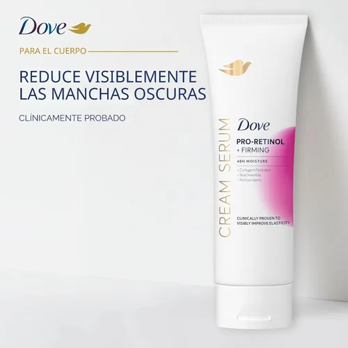 Miniatura 6 de Dove Suero Crema Pro-Retinol + Reafirmante para Elasticidad y Firmeza, con Péptidos de Colágeno, Niacinamida y Antioxidantes, Loción, 8 oz