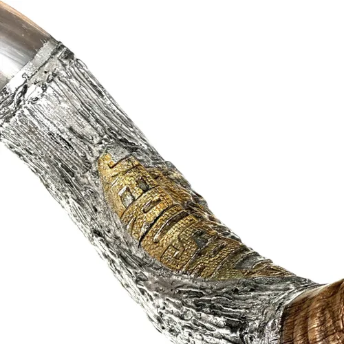 Miniatura 4 de Kosher Kudu Shofar de Israel, plata de ley 925 con chapado en oro, firmado oficialmente certificado yemenita Kudu Shofar, fabricado en Israel
