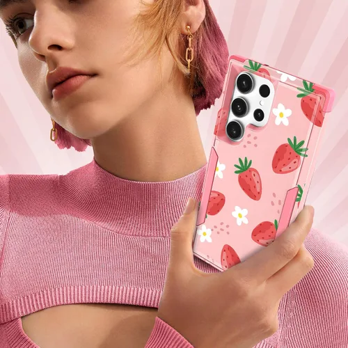 Miniatura 6 de Funda para Samsung Galaxy S22 Ultra - Funda de teléfono para mujer, diseño único y estético, para adolescentes, diseño kawaii fresa, resistente