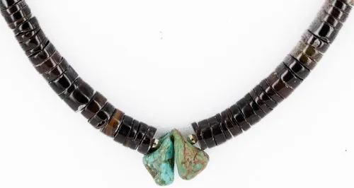 Miniatura 4 de $300Tag Collar de plata certificada Navajo graduado turquesa nativo americano 16062-1 Hecho por Loma Siiva, Metal Piedra, turquesa estabilizada