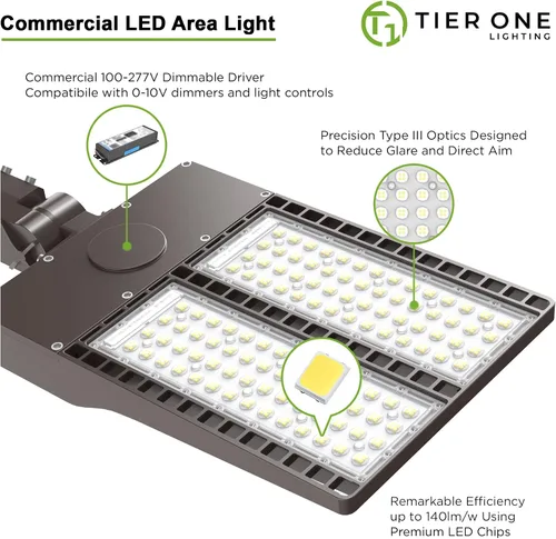 Miniatura 3 de Luz LED de estacionamiento de 300 W con fotocélula del atardecer al amanecer, ajustable, montaje deslizante, caja de zapatos, luz LED para cancha