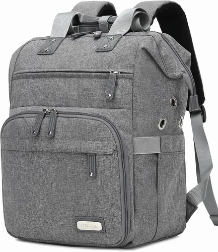 Miniatura 6 de Mochila de Ganchillo, Mochila Bolsa de Tejer Organizador de Almacenamiento de Hilo Bolsa de Ganchillo de Viaje con Puerto de Carga USB, Bolsa Tote