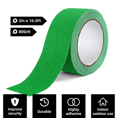 Miniatura 2 de Reniteco Cinta antideslizante – 2 pulgadas x 16.5 pies, cinta de agarre verde resistente – Alta adherencia e impermeable, sin eliminación de 11-verde