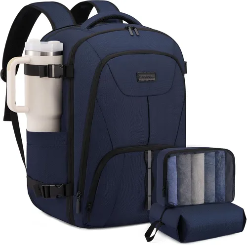 Miniatura 25 de LOVEVOOK Peersonal - Mochila de viaje extra grande de 40 L, bolsa de artículos Peersonal aprobada por vuelo, resistente al agua, mochila de 17 Azul