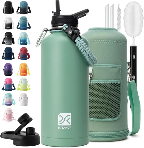 Miniatura 68 de DYSANKY Botella de agua aislada de 32 onzas, metal al vacío de acero inoxidable grueso, jarra de agua deportiva portátil para gimnasio y senderismo