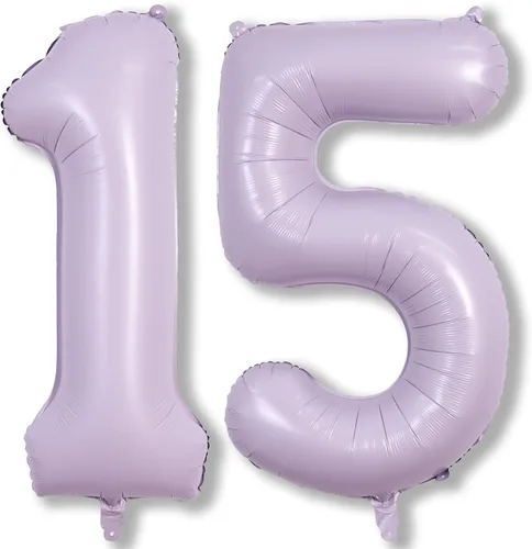 Miniatura 45 de Globos morado pastel de número 12, 40 pulgadas, globos gigantes de aluminio, de mylar, número 1 y 2, para niñas de 12 años, globos lilas