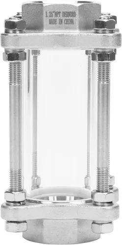 Miniatura 7 de DERNORD Vidrio de visión en línea con rosca hembra, flujo sanitario de vista recta, construcción en SUS316, 1/2" NPT hembra