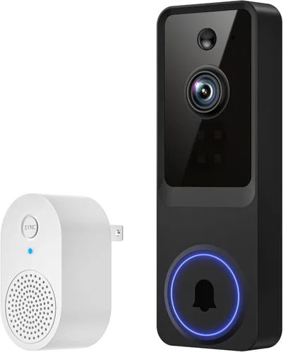 SoraNari Cámara de timbre inalámbrico, 1080P HD, detección de movimiento, audio bidireccional, visión nocturna, almacenamiento en la nube (se vende