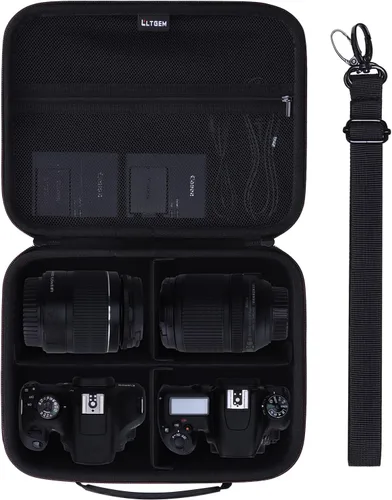 Miniatura 14 de Estuche para cámara compatible con Canon EOS Rebel T7/R50/R6 Mark II/R100/R50 V/T6/R8/R10/R5 Mark II/RP/R7/5D Mark IV/SL3/R5/T100 DSLR, lente