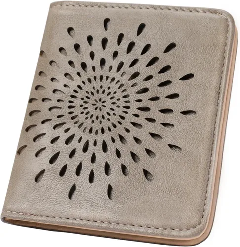 Miniatura 13 de APHISON Billetera pequeña delgada para mujeres y hombres, cartera RFID para mujer, diseño de girasol, de piel con girasol, tarjetero para tarjetas