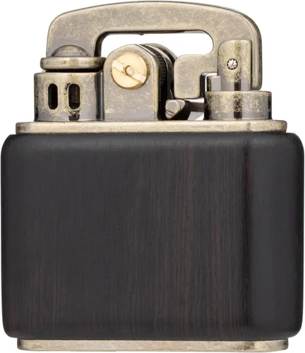 Miniatura 3 de Caja de madera de madera tipo antiguo suave llama balancín brazo elevador brazo queroseno encendedor (madera de ébano)
