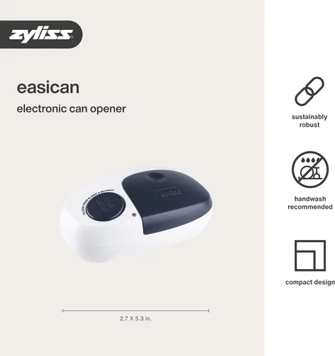 Miniatura 6 de Zyliss EasiCan - Abrelatas eléctrico - Abrelatas automático de un solo toque con imán para una extracción segura de la tapa, diseño compacto, manos