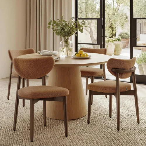 Miniatura 10 de VASAGLE Juego de 2 sillas de comedor de madera, sillas de cocina tapizadas con patas de madera maciza, respaldo curvado ergonómico, mango integrado