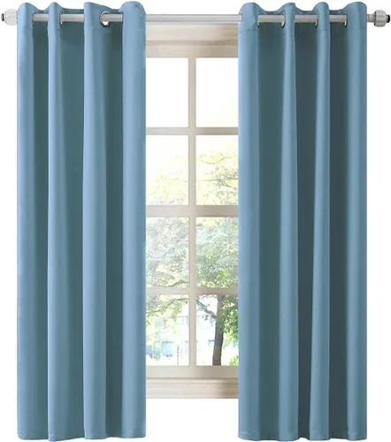 Miniatura 32 de LA PALMA Cortinas opacas con aislamiento térmico y ojales, para sala de estar, dormitorio, paquete de 2 paneles