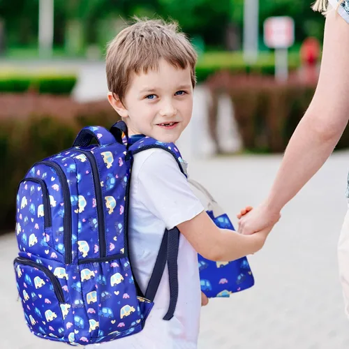 Miniatura 6 de Mochila para niñas, mochila escolar con nubes de arco iris, mochila escolar ligera con lonchera y estuche para lápices