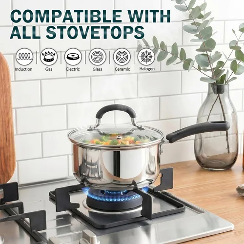 Miniatura 3 de Sartén para saltear con tapa Cook N Home, de acero inoxidable 10", Plateado